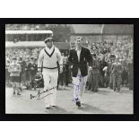 D. Bradman and N. Yardley Signed Cricket Photograph in black and white depicts the two captains