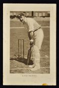 Lord Hawke Cricket Postcard Wrench Series blank to the reverse, minor stain otherwise a good