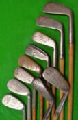 A selection of irons - through the range incl niblicks, cleeks, mid irons, mashies et al (10)