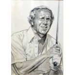 Unknown ARNOLD PALMER THE KING - 10x major golf winner - head and shoulders golfing sketch - mf&g