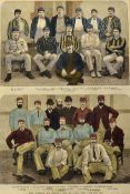 Late 19th Century 'The Oxford University Eleven and The Australians' Cricket Print in colour,