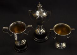 3 silver golfing trophies form the 1930/40s to include Dunscar Golf Club Slater Challenge Cup