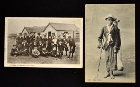 2x early golfing caddie postcards to incl Caddies on Seascale Golf Links franked and dated 1906