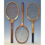 Mixed Selection of Wooden Tennis Rackets to include Bancroft 'Monte Carlo' Bjorn Borg sponsored