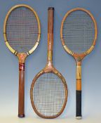 Mixed Selection of Wooden Tennis Rackets to include Bancroft 'Monte Carlo' Bjorn Borg sponsored