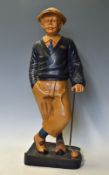 Large shop display figure of period golfer - lightweight composite hollow figure overall 29"h#