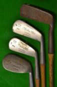4x Spalding Anvil golf clubs incl 3x rustles irons from 2 iron to niblick and bent neck blade