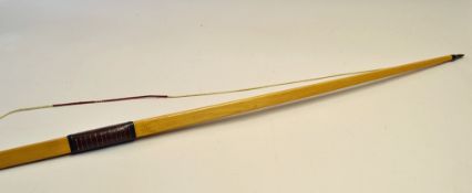 Fine Ron Taylor English Archery Longbow a self yew bow, the stave from Oregon, USA and was cut in