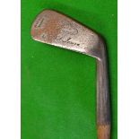 Rare Earnest C Jones Chislehurst GC deep face mashie with punch dot face markings c/w original