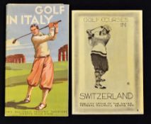 Early European Golf Course Travel Guides from the 1920/30s to incl"Golf Courses In Switzerland" 1929
