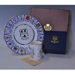 1989 Royal Crafton 1989 Worcestershire County Cricket Champions China Plate with Tom Graveney