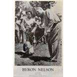Byron Nelson USA signed large publicity poster - titled Byron Nelson c/w list of all his majors, and