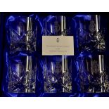 Set of 6x Royal & Ancient Golf Club, St Andrews cut glass whisky tumblers - given by The R&A