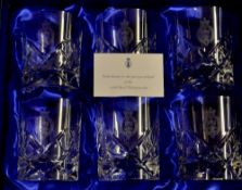 Set of 6x Royal & Ancient Golf Club, St Andrews cut glass whisky tumblers - given by The R&A