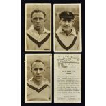 1925 R&J Hill Famous Cricketers Cigarette Cards including South Africa Test Team, part set - overall