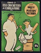 1946/47 'Test Cricketers in Caricature' Publication by Lionel Coventry contains the caricature