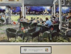 David Leatherdale's Benefit Year 200 Club Signed Cricket Print - signed by the artist David