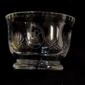 Fine cut glass crystal bowl given by The British Golf Collectors Society - overall 4.5" x 6" dia#
