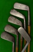 Collection of Condie St Andrews irons to incl 3x smf comprising a cleek, iron, 2x mashies and 2x