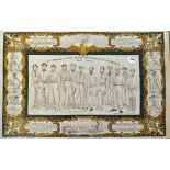 Large 'All England Twelve' Cricket Tea Towel - by Ulster, entitled All-England Twelve Second