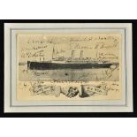 Rare 1920/21 M.C.C Signed 'R.M.S Osterley' Postcard signed to the front by, Rhodes, Woolley,