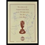 1993 Signed Ashes Dinner Menu with 20+ signatures including Dexter, Hicks, Gatting, Gooch, plus