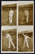 Kent Cricketers Real Photo Series Postcards to include Fairservice, Weigall, Fielder and Hubble, all