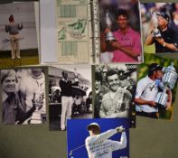Large collection of 149 golf press photographs - many signed - contained in lever arch file