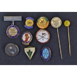 Interesting Collection of Various Golf Enamel and Pins Badges includes Windlemere L GC, Little Aston
