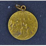 Huguenin Skiing Bronze Medal a small medal measures 25mm diameter, the obverse depicts skiers with