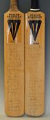 Worcester 1989 and 1991 Signed Cricket Bats - with 2x Duncan Fearnley bats, signed to the face in