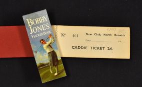 Early"New Golf Club", North Berwick Caddie ticket book c. 1907 - in the original red wrappers -