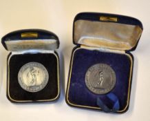 2x Staffordshire Union of Golf Clubs medals to incl 1970 silver medal engraved on the reverse"G.C