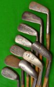 10x irons by various makers to incl Anderson for Lillywhite, Tom Stewart/Brand Carnoustie, Gibson et