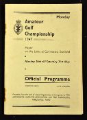 1949 Official Amateur Golf Championship programme - played at Carnoustie from 26th -31st May and won