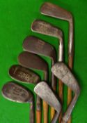 8x assorted irons incl 3x niblicks, 3x mid irons and 2 mashies