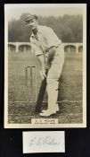 C.E 'Nip' Pellew Phillips 'Pinnace' premium Cricket Photocard with Signed Clipping - Pellew (1893-