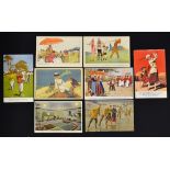 8x various overseas colour golfing postcards from the early 1900's to incl 2x Madrid, La Zoute-