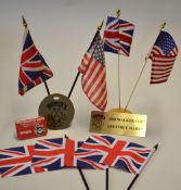 Collection of Official Walker Cup badges and table flags from 1989 onwards to incl 1989 Geoffrey