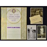 1937 Wimbledon Lawn Tennis Championship Meeting Programme and Photo Cards including J.D. Budge and