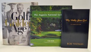 American high profile golf books to incl Bob Thomas signed"Why Bobby Jones Quit-A Literary Portrait"