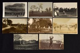 8x interesting Golfers and Golf Match postcards from the early 1900's onwards to incl a big match at