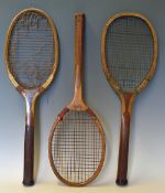 Varied Selection of Wooden Tennis Rackets to include a Baie-De-Sany 'B-D-S Special' Model Racket,