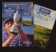 1998 Official Open Golf Championship signed programme-signed to the front cover by the open champion