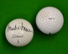 2x Open Golf Champions - Mark O'Meara signed Titleist Pro V1 golf ball and a rare Tiger Woods"Tiger"