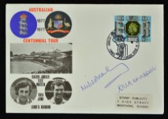 1977 Australian Centennial Tour Signed First Day Cover with signatures from Chappell and Brearley in