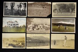 Interesting collection of 9x British Empire golf club and golf links postcards from the early 1900's