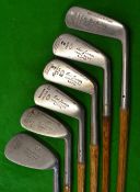 Very good collection of Fred Jarman Cavendish G.C golf clubs - all made by Geo Nicoll with