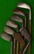 Collection of 8x Anderson Anstruther irons to incl niblicks, cleeks, mashies and irons