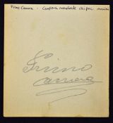 Rare Primo Carnera Boxing World Champion Autograph album page Heavy Weight World Champion 1933-34,